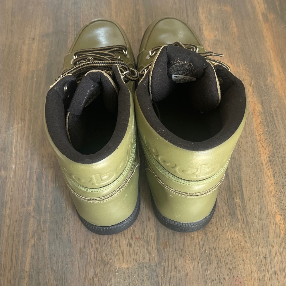 Reebok Men's Olive Green Lace-Up boot sneakers shoes y2k sz 13 new high top shoe - Picture 3 of 8